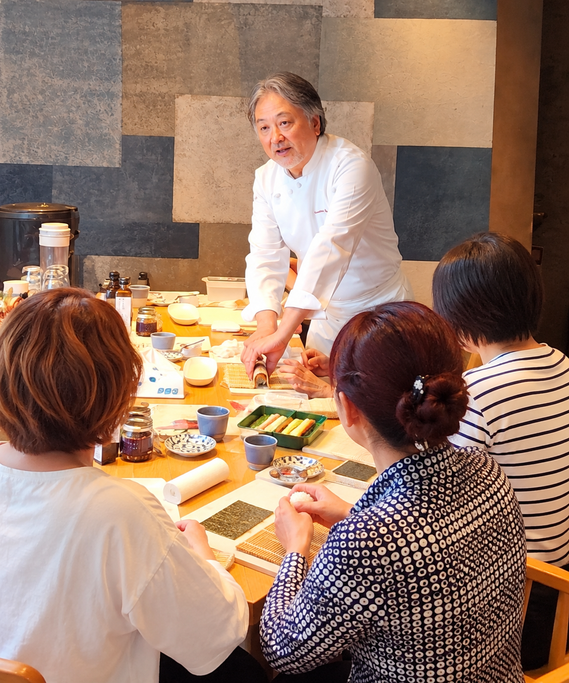 Chef Susumu Jimbo demonstrating Japanese cuisine in Kichijoji
